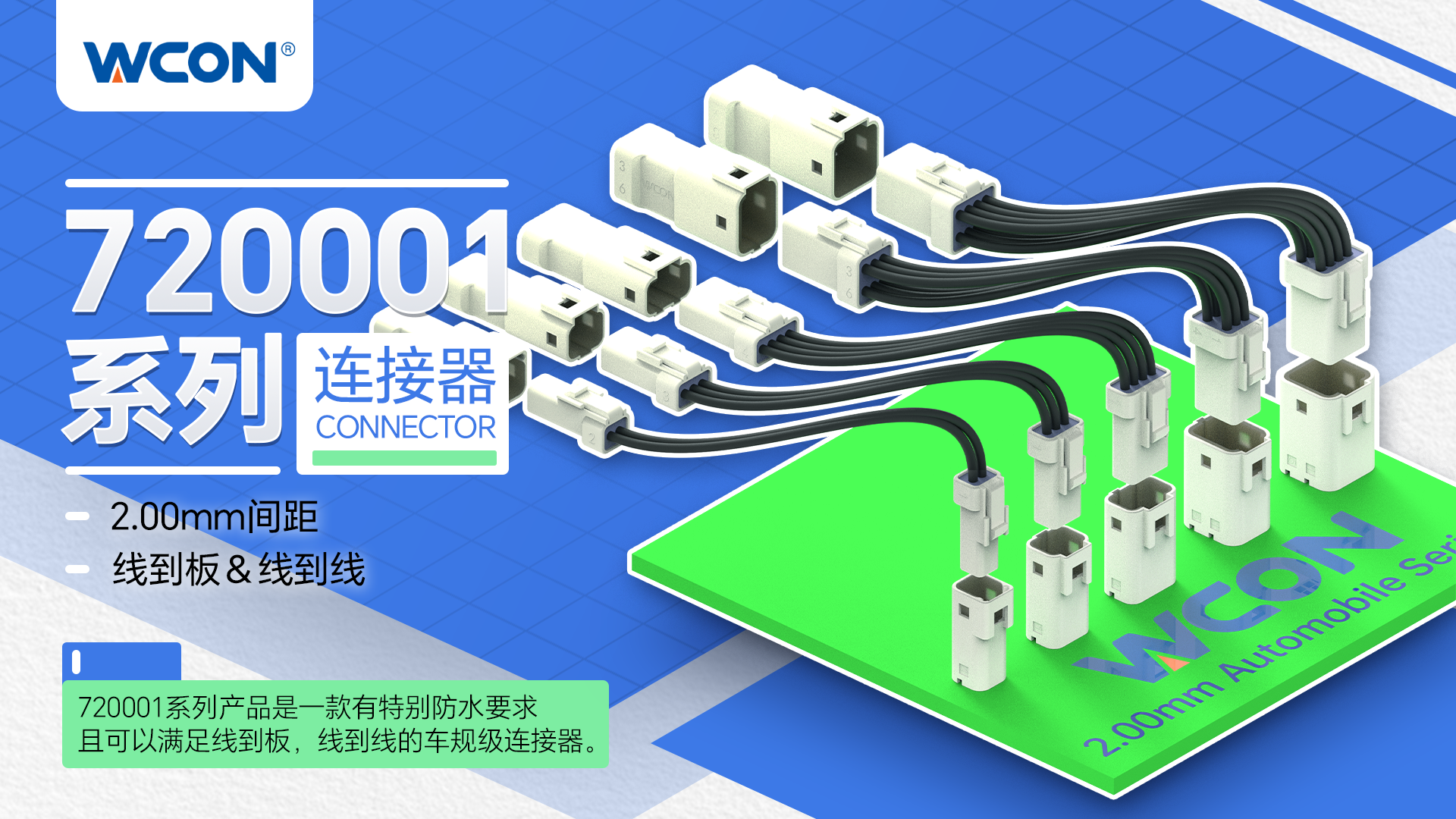 720001 系列汽车级江南在线(中国)器：小尺寸、高防护等级
